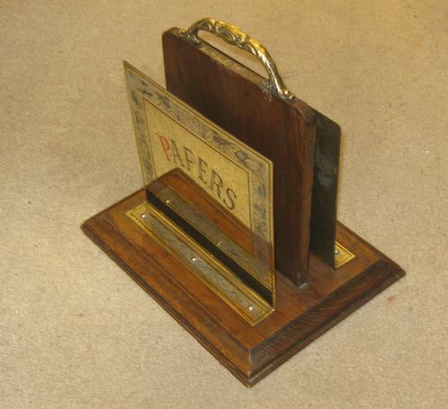 EDWARDIAN OAK LETTERNEWSPAPER RACK - ADDITIONAL PHOTO 2