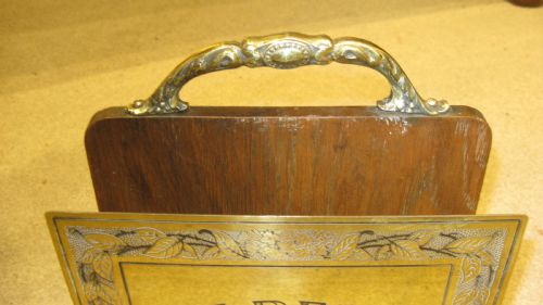 EDWARDIAN OAK LETTERNEWSPAPER RACK - ADDITIONAL PHOTO 4