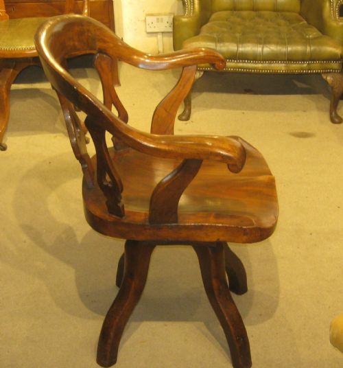 LOVELY VICTORIAN MAHOGANY REVOLVING DESK CHAIR - ADDITIONAL PHOTO 3