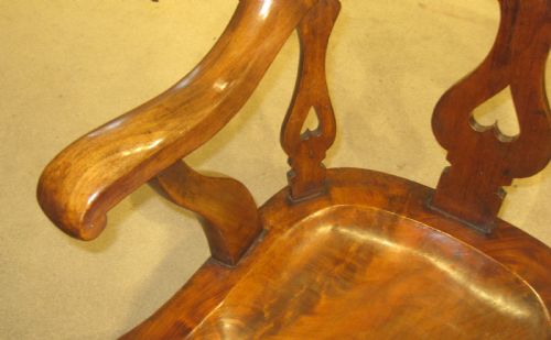 LOVELY VICTORIAN MAHOGANY REVOLVING DESK CHAIR - ADDITIONAL PHOTO 4