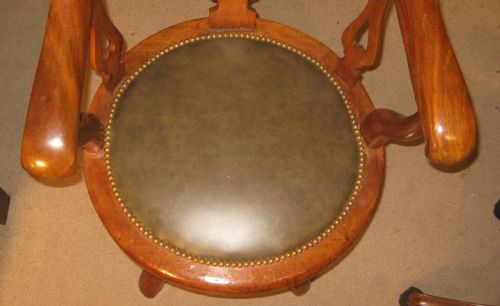VICTORIAN GOLDEN MAHOGANY REVOLVING DESK CHAIR - ADDITIONAL PHOTO 1