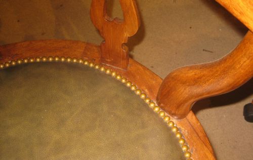 VICTORIAN GOLDEN MAHOGANY REVOLVING DESK CHAIR - ADDITIONAL PHOTO 4