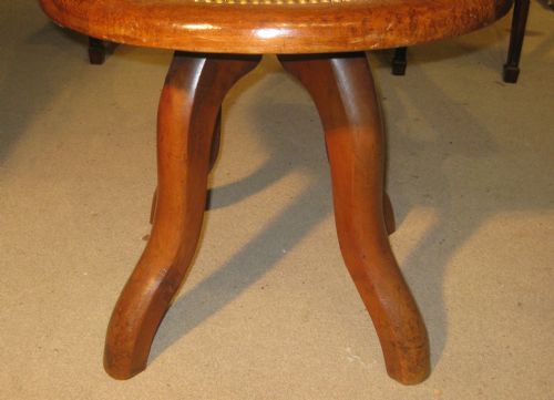 VICTORIAN GOLDEN MAHOGANY REVOLVING DESK CHAIR - ADDITIONAL PHOTO 6