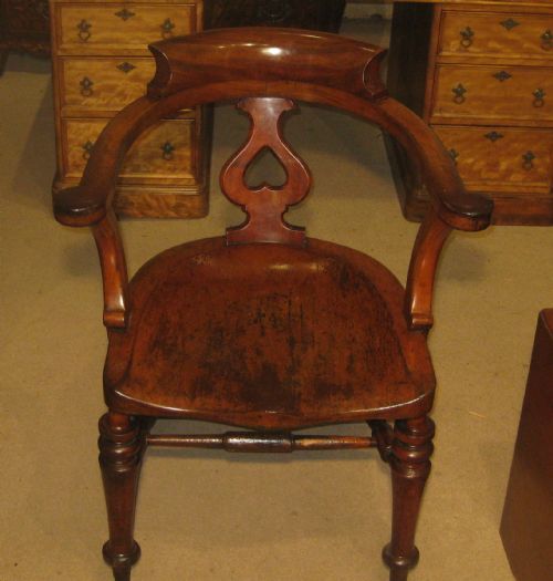 LOVELY VICTORIAN MAHOGANY CAPTAINS DESK CHAIR - ADDITIONAL PHOTO 4