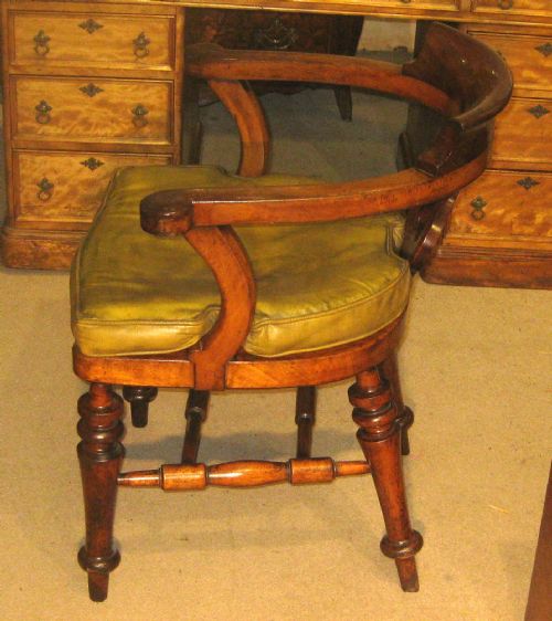 LOVELY VICTORIAN MAHOGANY CAPTAINS DESK CHAIR - ADDITIONAL PHOTO 6