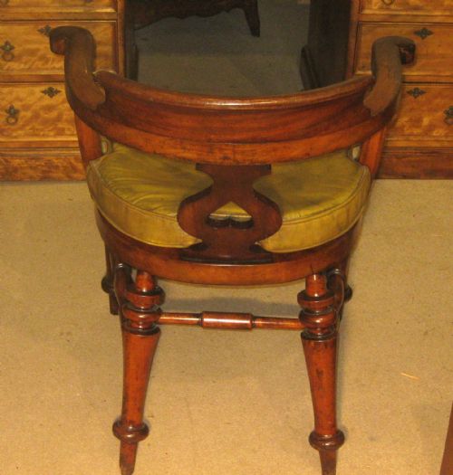 LOVELY VICTORIAN MAHOGANY CAPTAINS DESK CHAIR - ADDITIONAL PHOTO 7