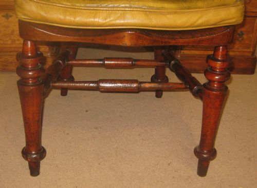 LOVELY VICTORIAN MAHOGANY CAPTAINS DESK CHAIR - ADDITIONAL PHOTO 8