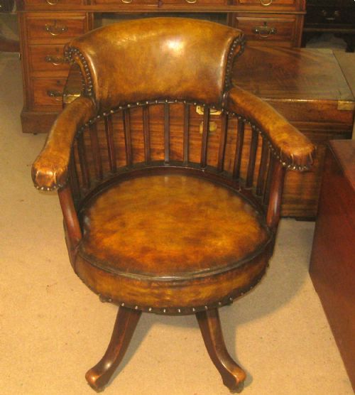 Victorian Mahogany Revolving Desk Chair.