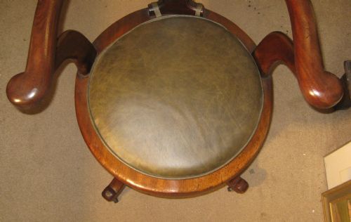 VICTORIAN MAHOGANY REVOLVING DESK CHAIR - ADDITIONAL PHOTO 8