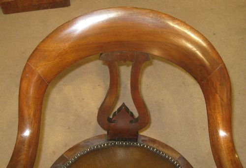 VICTORIAN MAHOGANY REVOLVING DESK CHAIR - ADDITIONAL PHOTO 1
