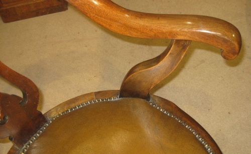 VICTORIAN MAHOGANY REVOLVING DESK CHAIR - ADDITIONAL PHOTO 3