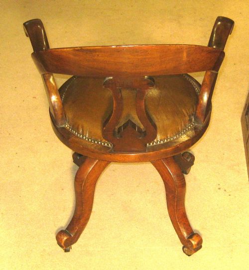 VICTORIAN MAHOGANY REVOLVING DESK CHAIR - ADDITIONAL PHOTO 6