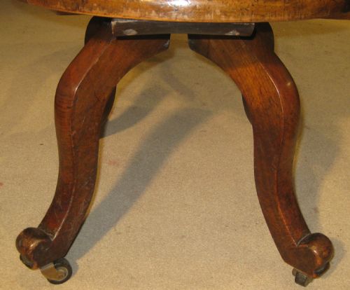 VICTORIAN MAHOGANY REVOLVING DESK CHAIR - ADDITIONAL PHOTO 7