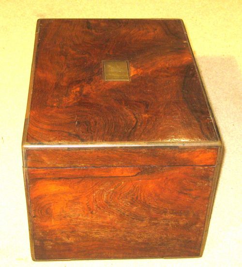 BEAUTIFUL VICTORIAN ROSEWOOD JEWELLERY BOX WITH NEWLY LINED INTERIOR - ADDITIONAL PHOTO 4