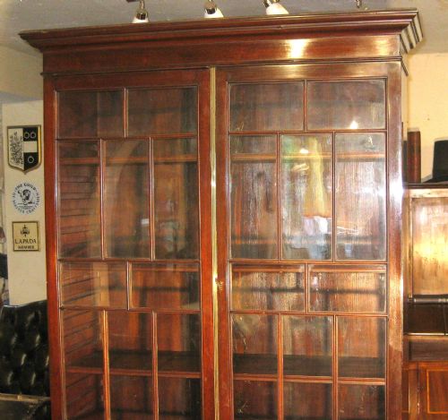 VICTORIAN MAHOGANY BOOKCASE CABINET - ADDITIONAL PHOTO 2