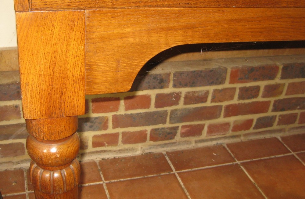 Unusual Victorian solid and golden oak scholars desk View VI