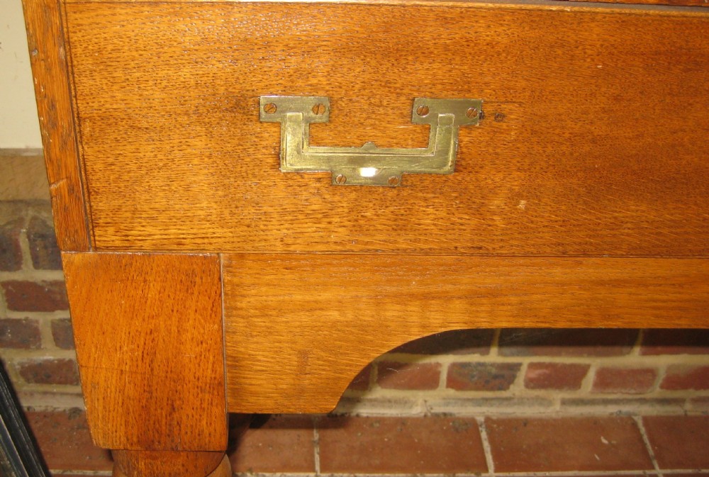 Unusual Victorian solid and golden oak scholars desk View VIII