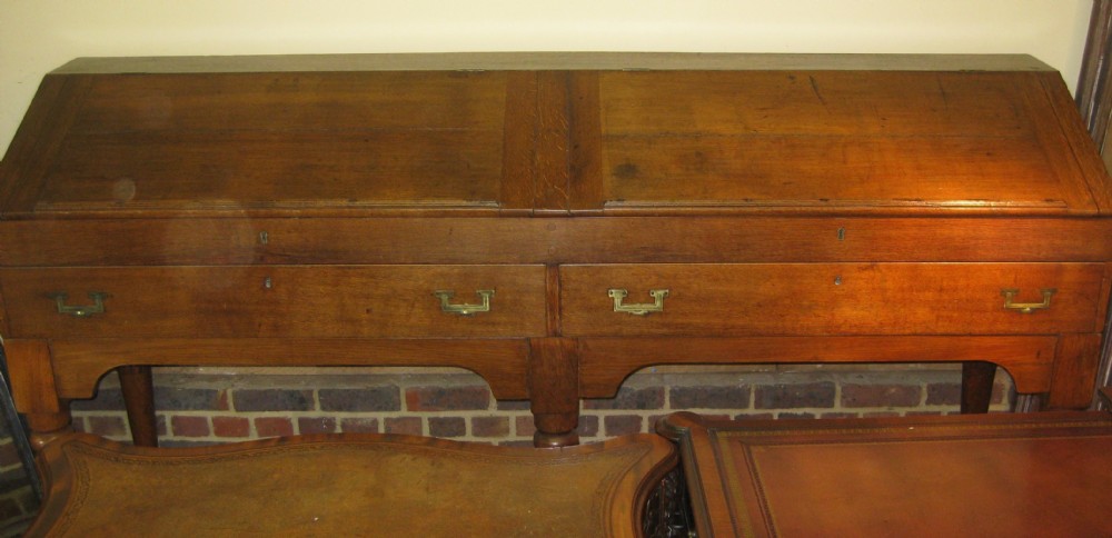Unusual Victorian solid and golden oak scholars desk