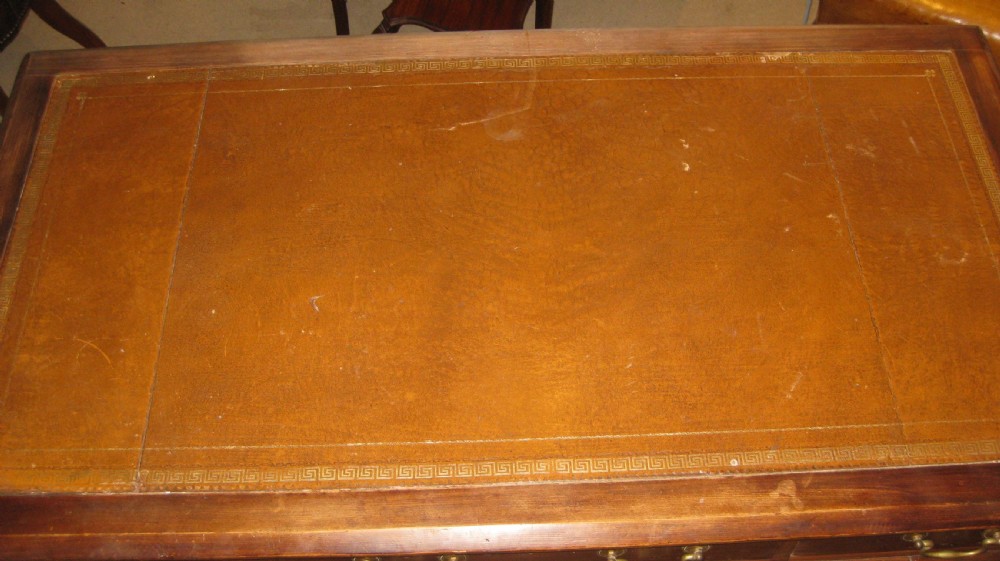 Victorian pine pedestal desk View II