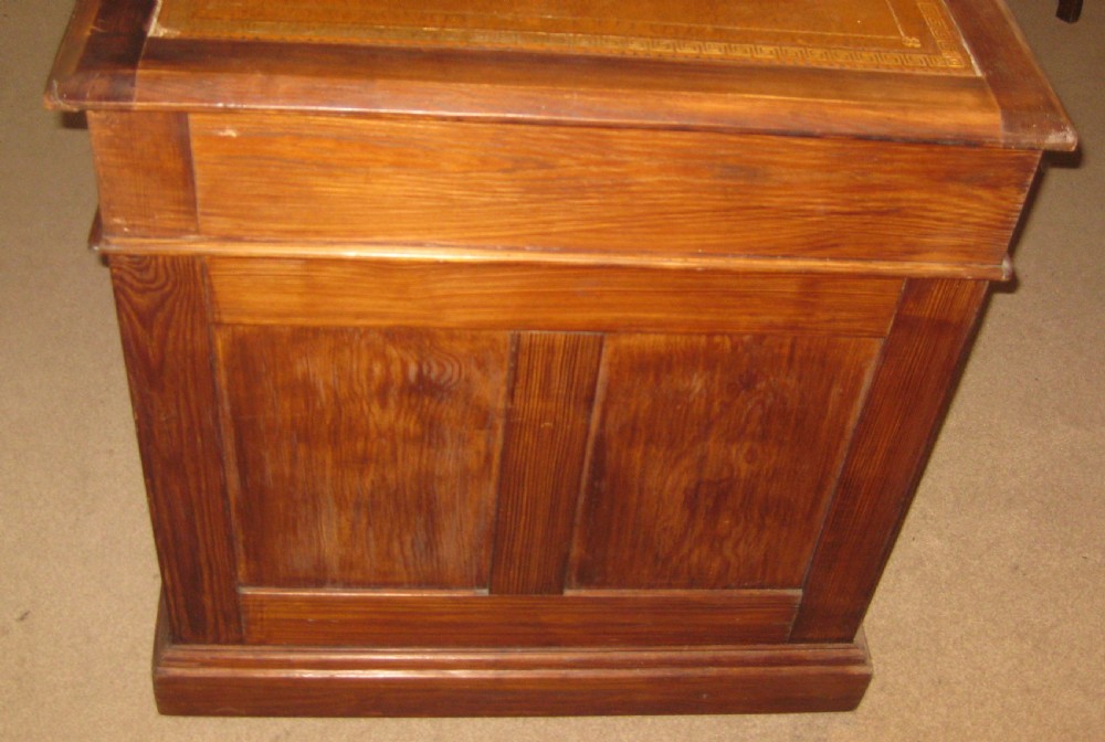 Victorian pine pedestal desk View III