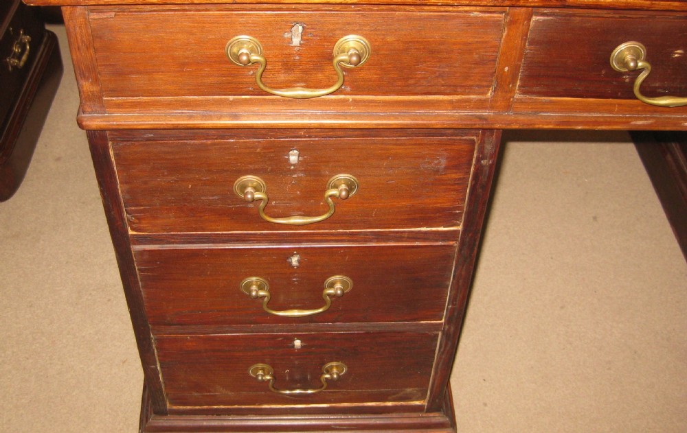 Victorian pine pedestal desk View IV