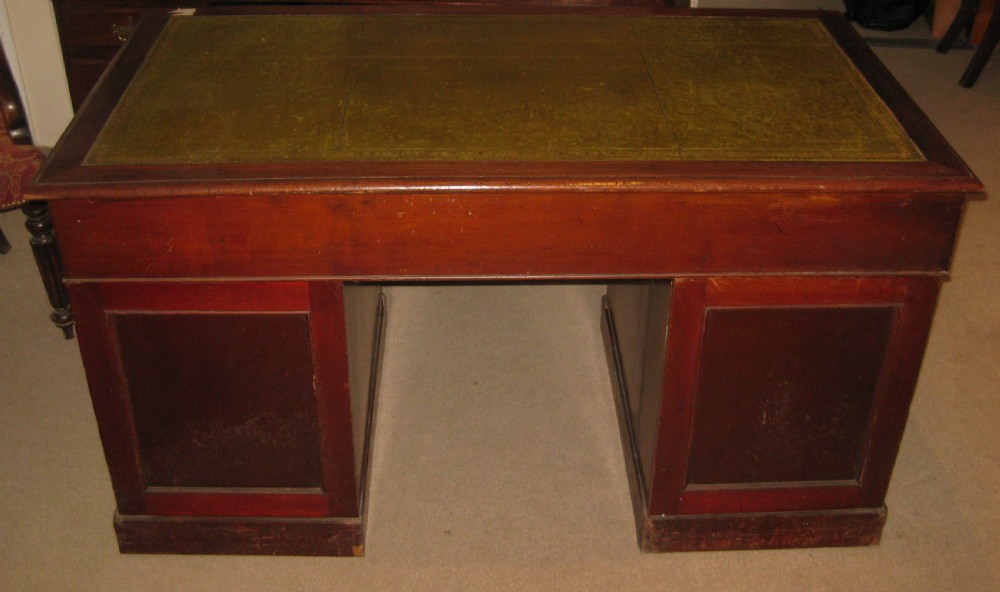 Victorian mahogany, well proportioned, pedestal desk. View II