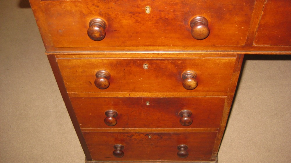 Victorian mahogany, well proportioned, pedestal desk. View V