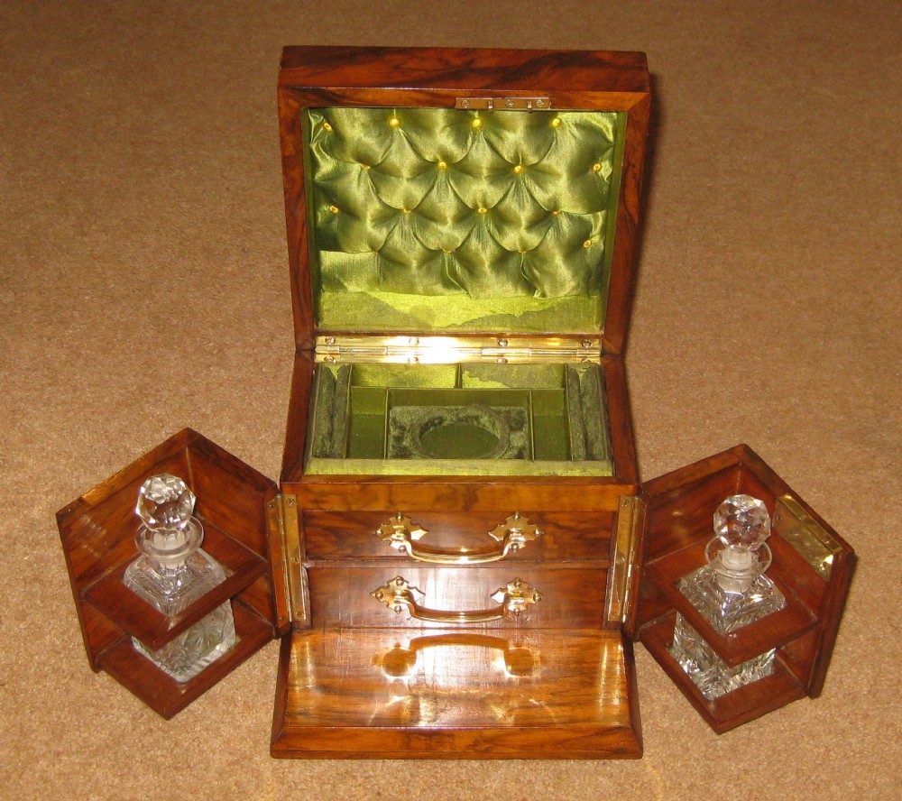 An unusual Victorian walnut jewellery box