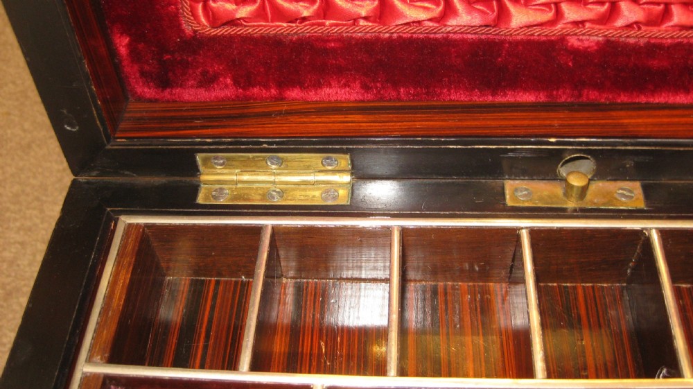 Stunning late Victorian amboyna wood jewellery box.  View VII