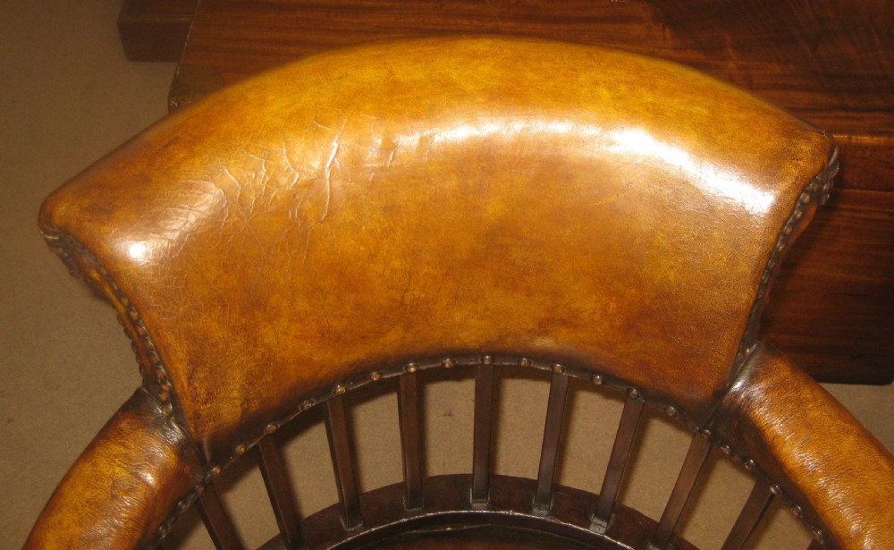 Victorian mahogany revolving desk chair.  View III