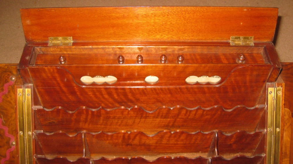 Beautiful Victorian burr walnut stationery cabinet. View III