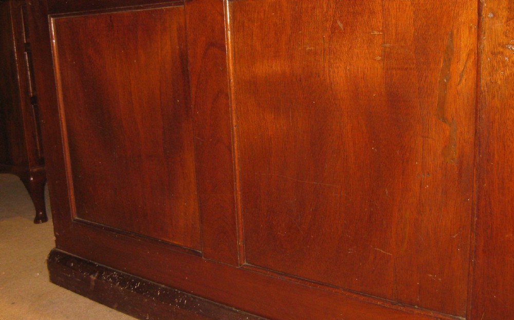 Well proportioned late Victorian mahogany pedestal partners desk View IV
