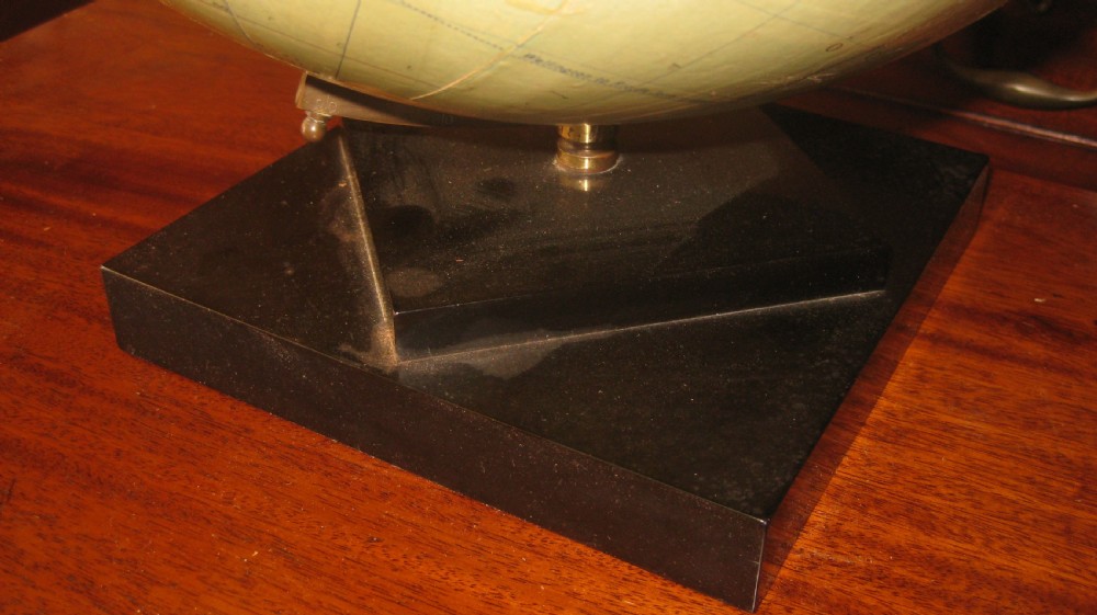 A 12-inch Philips terrestrial globe featuring printed geographical maps mounted on a square dark base. View II