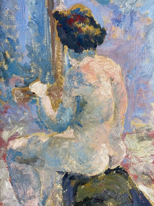 fig 1. Female Nude 'the Artists Muse' Oil On Paper Study - Ronald Ossory Dunlop (1894-1973)