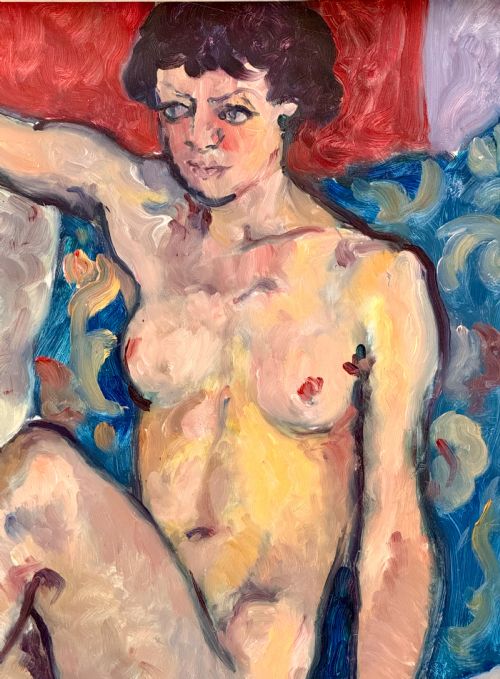 fig 2. SCOTTISH SCHOOL OIL ON BOARD PORTRAIT OF A RECLINING FEMALE NUDE BY FYFFE CHRISTIE (1918 - 1979)