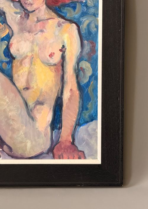 fig 5. SCOTTISH SCHOOL OIL ON BOARD PORTRAIT OF A RECLINING FEMALE NUDE BY FYFFE CHRISTIE (1918 - 1979)