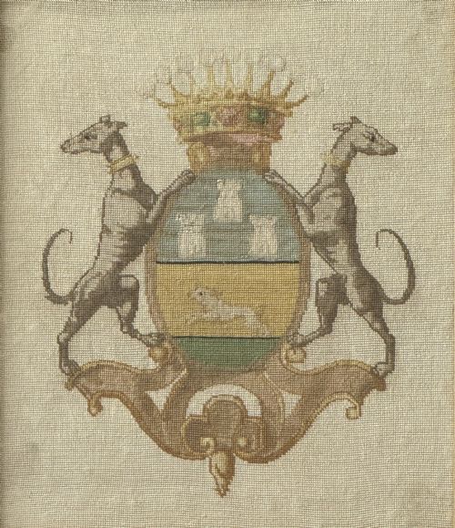 19TH CENTURY FRENCH PETIT POINT ARMORIAL TAPESTRY - ADDITIONAL PHOTO 8