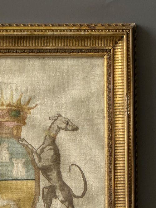 19TH CENTURY FRENCH PETIT POINT ARMORIAL TAPESTRY - ADDITIONAL PHOTO 9