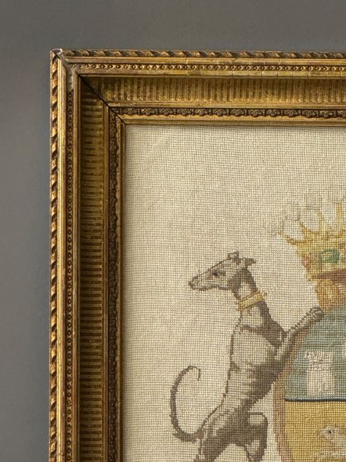 19TH CENTURY FRENCH PETIT POINT ARMORIAL TAPESTRY - ADDITIONAL PHOTO 3