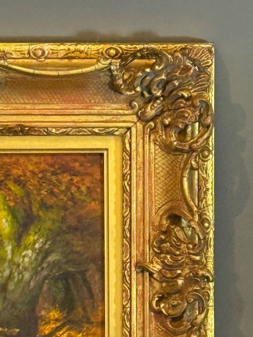 A PAIR OF LANDSCAPE OIL PAINTINGS BY ALFRED OLIVER SPRING AND AUTUMN - ADDITIONAL PHOTO 6