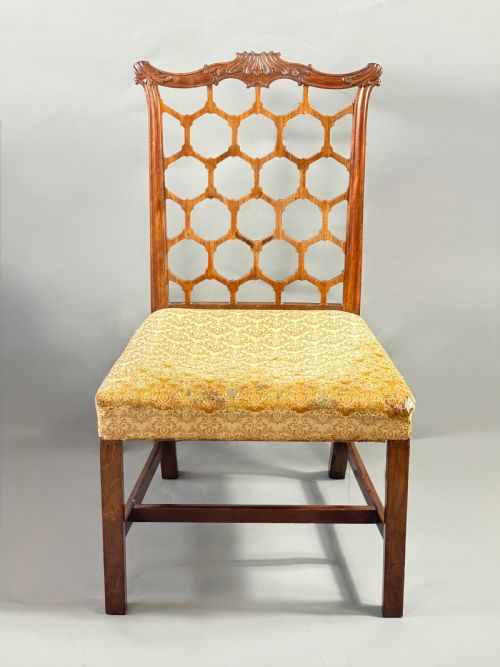 fine carved george iii mahogany side chair c1760 for rehupolstery - CATEGORY: ANTIQUE CHAIRS - DATED 18TH CENTURY