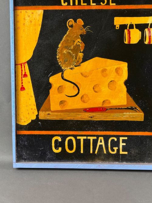 MID 20TH CENTURY FOLK ART PAINTED DOUBLE SIDED SIGN THE PIECE OF CHEESE COTTAGE' - ADDITIONAL PHOTO 4