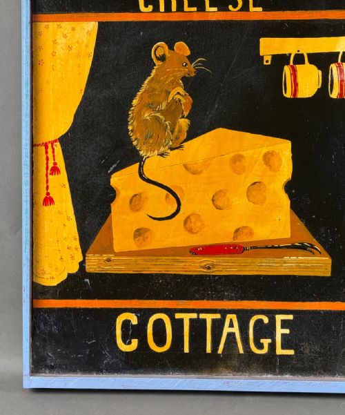 MID 20TH CENTURY FOLK ART PAINTED DOUBLE SIDED SIGN THE PIECE OF CHEESE COTTAGE' - ADDITIONAL PHOTO 8