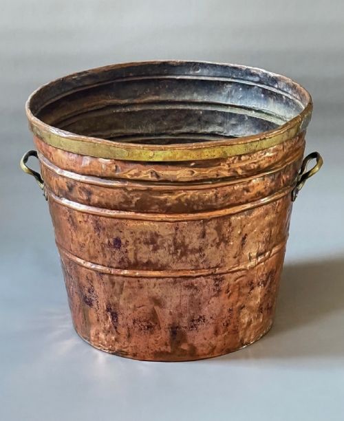 HUGE COUNTRY HOUSE COPPER LOG BIN - ADDITIONAL PHOTO 1