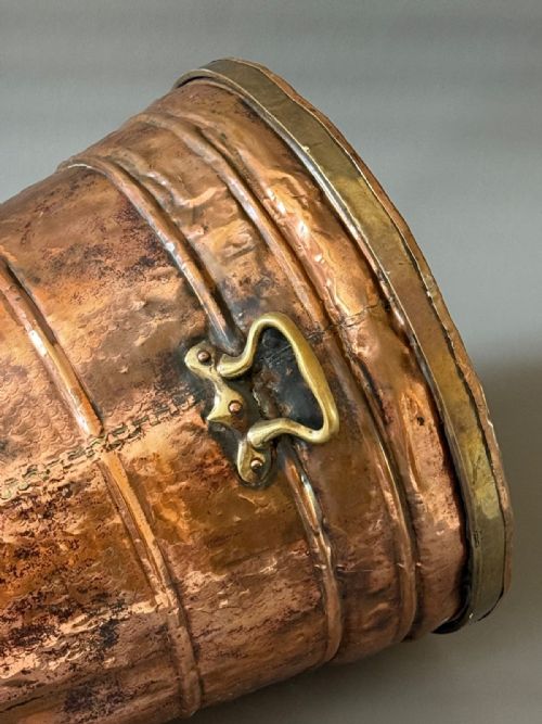 HUGE COUNTRY HOUSE COPPER LOG BIN - ADDITIONAL PHOTO 6