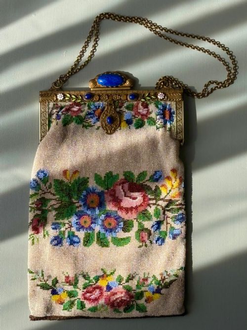 COLLECTION OF SEVEN 1920'S EVENING BAGS PURSES BEADED AND SILVER - ADDITIONAL PHOTO 7