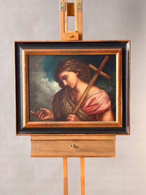 Saint John the Baptist Old Master Oil - 18th Century Emilian School