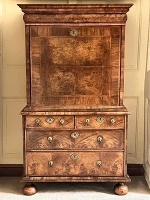 Fine and Diminutive William & Mary Walnut Secretaire Chest