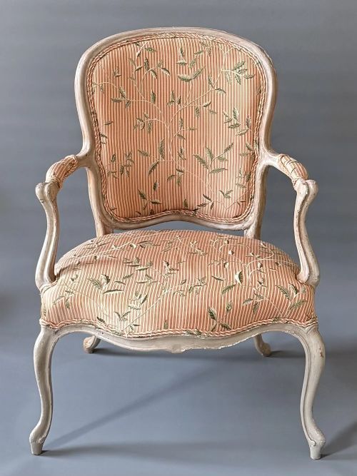 FRENCH HEPPLEWHITE PAINTED ARMCHAIR
