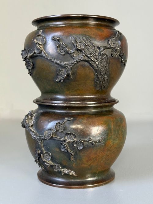 A Pair of Japanese Bronze Jardinieres  - Early Meijii Period (1868-1912)